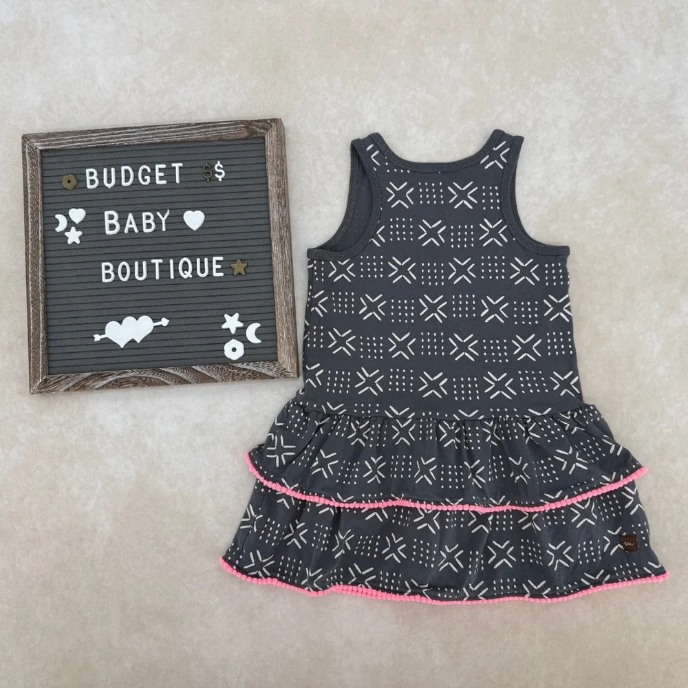 Tea Collection Gray Sleeveless Toddler / Baby Girl's Cotton Dress - 18-24 Months
